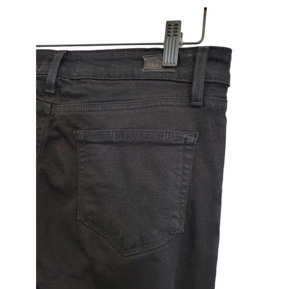 Paige Verdugo Black Eclipse Destructed Ultra Skinny Jeans 27 Dark Wash Mid Rise - Picture 6 of 10